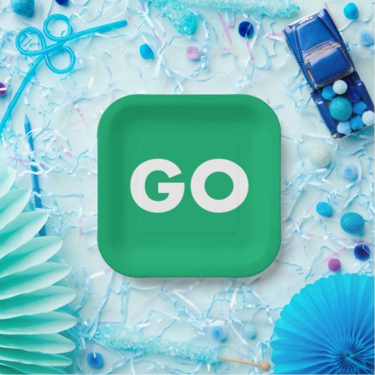 Go-Zeichen Pappteller (Party)