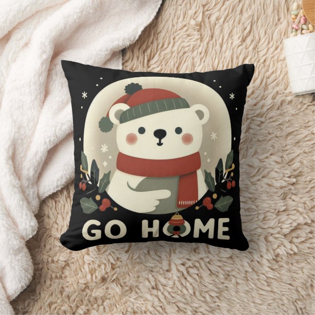 Go Zuhause Niedlicher Weihnachtsbär Kissen (Decke)