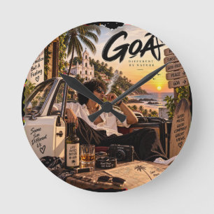 Goa • Anders von Natur aus • Nicht nur ein Reisezi Runde Wanduhr