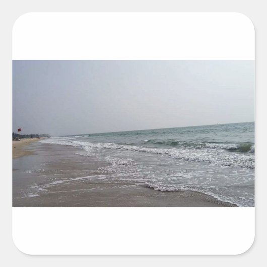 Goa Beach Indien Quadratischer Aufkleber (Vorderseite)