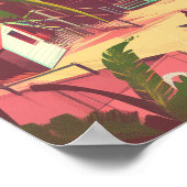 Goa India Coastro Retro Art Travel Poster (Ecke)