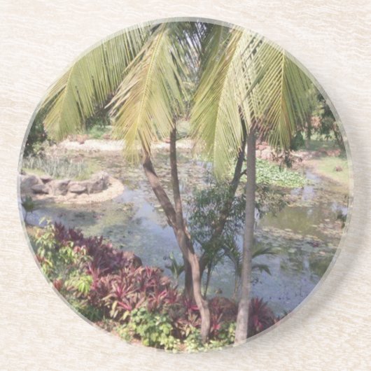 Goa India Garden Sandstein Untersetzer (Vorne)