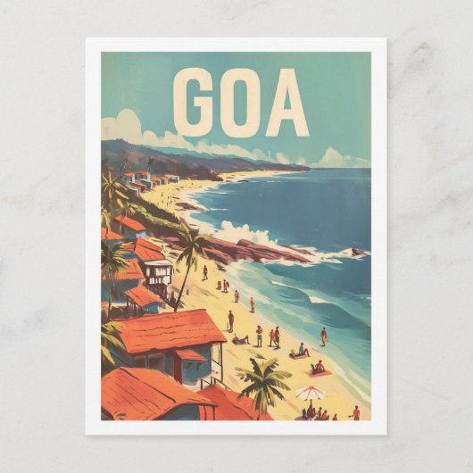 Goa India Vintag Postkarte (Vorderseite)