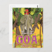 Goa India Vintage Reiseplakat Postkarte (Vorne/Hinten)