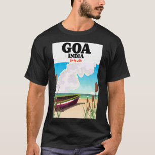 Goa Indien Fischerboot Reiseplakat T-Shirt