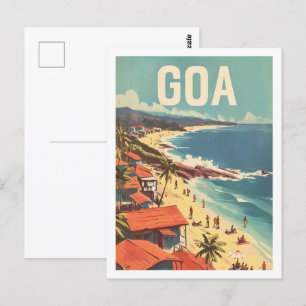 Goa Indien Vintage Berühmter Reiseort Postkarte