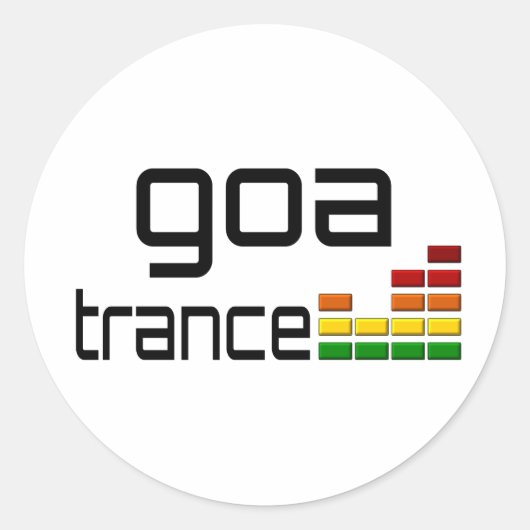 Goa Trance Music mit Stereo Equalizer Runder Aufkleber (Vorderseite)