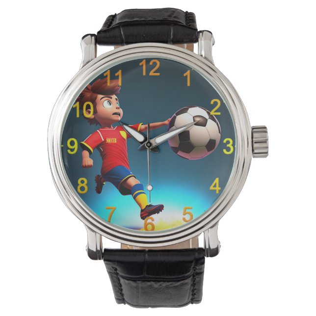 "Goal Bound: The Animated Boy's Perfect Kick" Armbanduhr (Vorderseite)