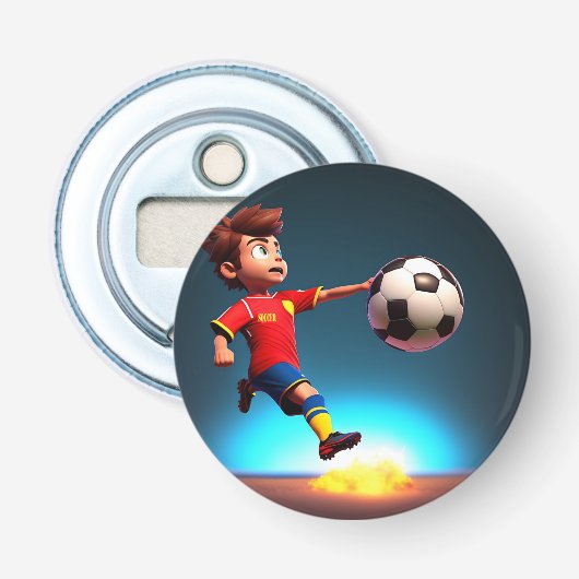 "Goal Bound: The Animated Boy's Perfect Kick" Flaschenöffner (Vorderseite)
