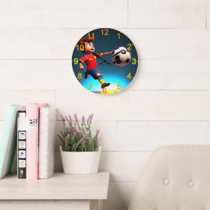 "Goal Bound: The Animated Boy's Perfect Kick" Große Wanduhr