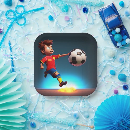 "Goal Bound: The Animated Boy's Perfect Kick" Pappteller (Party)