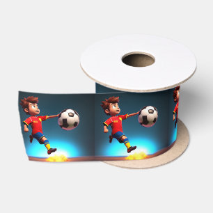 "Goal Bound: The Animated Boy's Perfect Kick" Satinband