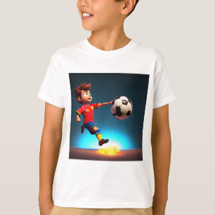 "Goal Bound: The Animated Boy's Perfect Kick" T-Shirt