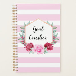 Goal Crusher Pink Stripes Floral Planer