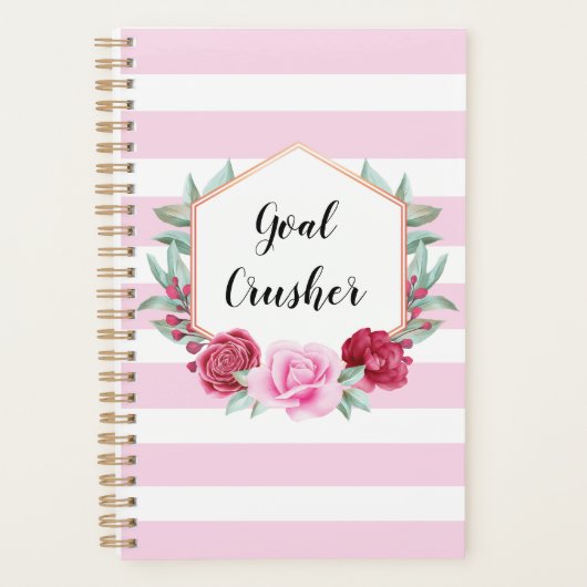 Goal Crusher Pink Stripes Floral Planer (Vorderseite)