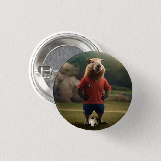 "Goal Getter: Der Fußballstar Capybara" Button (Vorne & Hinten)