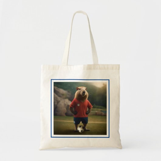 "Goal Getter: Der Fußballstar Capybara" Tragetasche (Vorne)