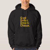Goal Getter Dream Chaser Yellow Typography Hoodie (Vorderseite)