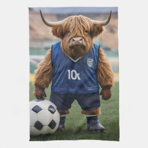 "Goal-Getter: Eine Hochlandkuh für Fußball verklei Geschirrtuch