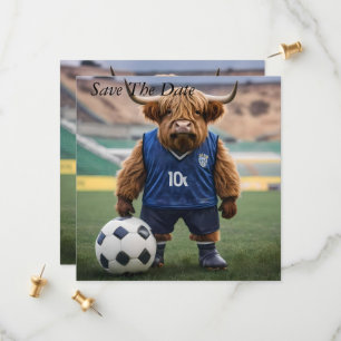 "Goal-Getter: Eine Hochlandkuh für Fußball verklei Save The Date