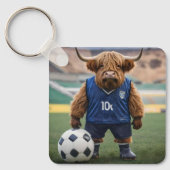 "Goal-Getter: Eine Hochlandkuh für Fußball verklei Schlüsselanhänger (Vorderseite)