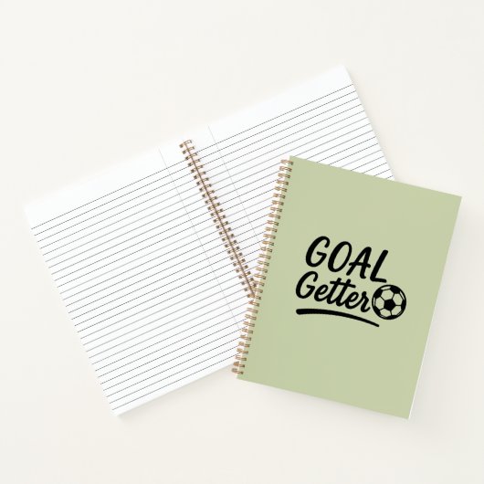 'Goal Getter' Soft Sage Grünes Tagebuch-Geschenk Notizblock (Innenseite)