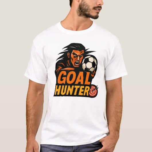 Goal Hunter Fierce Football Design T-Shirt (Vorderseite)
