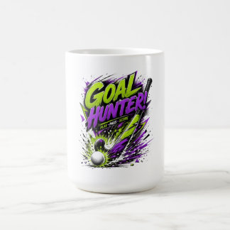 Goal Hunter Hockey, Neon Grün & Lila Kaffeetasse