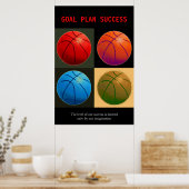 Goal Plan Erfolg Basketball Sport Pop Kunst Poster (Küche)