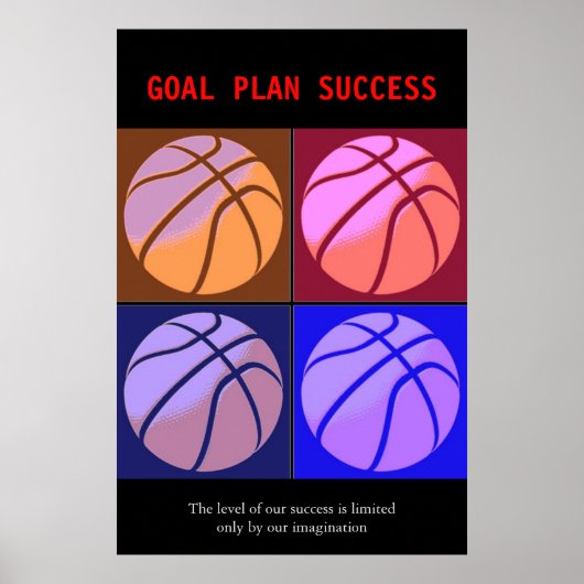 Goal Plan Erfolg Basketball Sport Poster (Vorne)