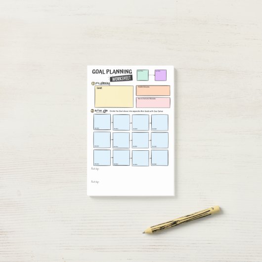 Goal planning Post-It Notes Klebezettel (Auf Schreibtisch)