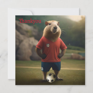 "Goal-Scoring Capybara: Der ultimative Fußballstar Dankeskarte