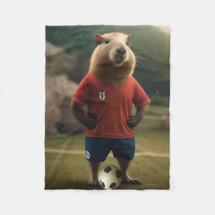 "Goal-Scoring Capybara: Der ultimative Fußballstar Fleecedecke