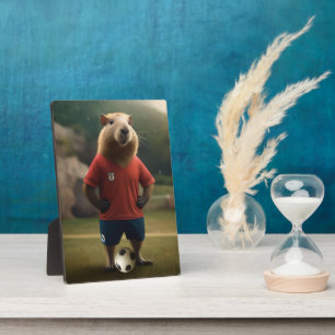 "Goal-Scoring Capybara: Der ultimative Fußballstar Fotoplatte