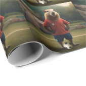 "Goal-Scoring Capybara: Der ultimative Fußballstar Geschenkpapier (Rolleneckpunkt)