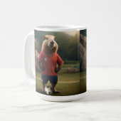 "Goal-Scoring Capybara: Der ultimative Fußballstar Kaffeetasse (Vorderseite Links)