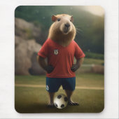 "Goal-Scoring Capybara: Der ultimative Fußballstar Mousepad (Vorne)