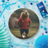 "Goal-Scoring Capybara: Der ultimative Fußballstar Pappteller (Party)