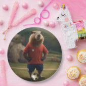 "Goal-Scoring Capybara: Der ultimative Fußballstar Pappteller (Party)