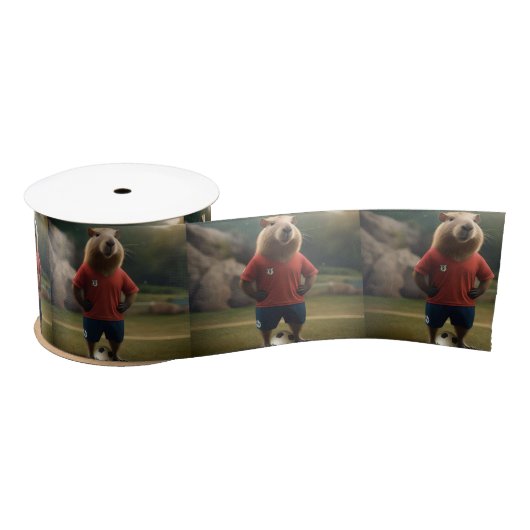 "Goal-Scoring Capybara: Der ultimative Fußballstar Satinband (Spule)