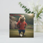 "Goal-Scoring Capybara: Der ultimative Fußballstar Save The Date (Stehend Vorderseite)
