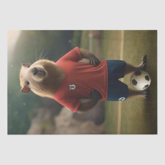 "Goal-Scoring Capybara: Der ultimative Fußballstar Seidenpapier (Vorderseite)