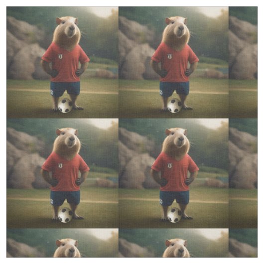 "Goal-Scoring Capybara: Der ultimative Fußballstar Stoff (Muster)