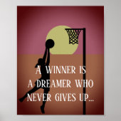 Goal Shooter Motivierend Zitat Netball Poster (Vorne)