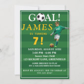 Goal! Soccer Birthday Invite for Kids – Age 7 Einladung (Vorderseite)