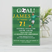 Goal! Soccer Birthday Invite for Kids – Age 7 Einladung (Stehend Vorderseite)