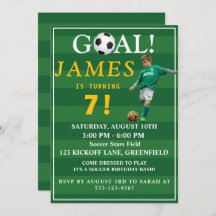 Goal! Soccer Birthday Invite for Kids – Age 7