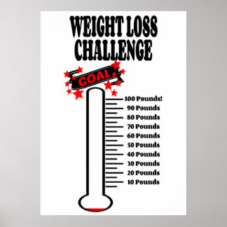 Goal Thermometer 100 Pfund Gewichtsverlust Ziel Poster