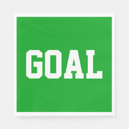 GOAL White Athletic Text On Sporty Bright Green Serviette