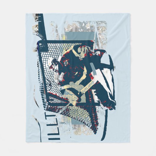 Goalie - Eishockey-Spieler Fleecedecke (Vorderseite)